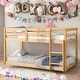 preview thumbnail 12 of 37, Twin over Twin Floor Bunk Bed, Low Height Design, Space-saving, White