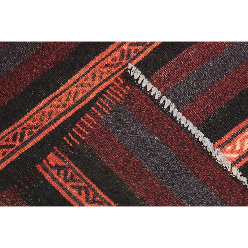 Hand Woven Oriental 100% Wool Carpet Southwestern Tribal Multi-Colored Kilim Area Rug - 10' 5'' X 6' 2''