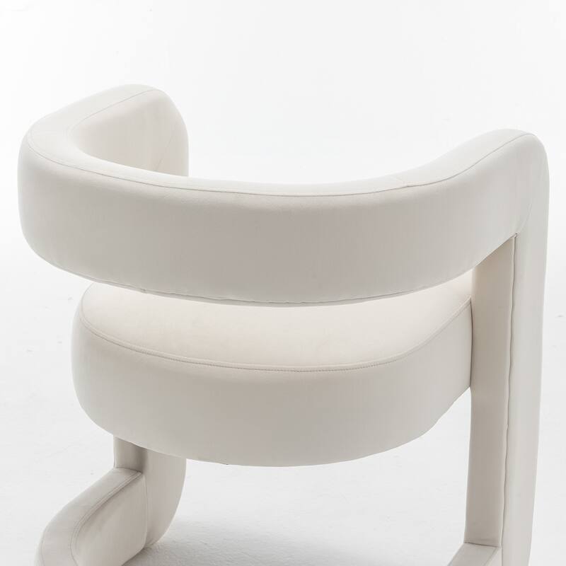 SEYNAR Modern Velvet E-Shaped Open Back Dining chair Set of 2
