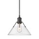 preview thumbnail 2 of 0, Yep by Golden Lighting Orwell 1-light 10in Pendant in Matte Black and Clear Glass