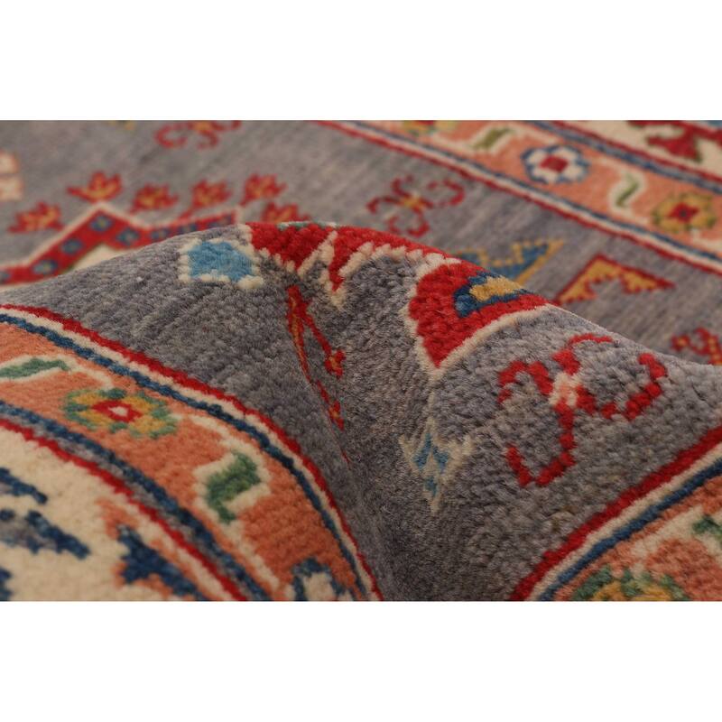 ECARPETGALLERY Hand-knotted Uzbek Ghazni Grey Wool Rug - 2'8 x 4'1