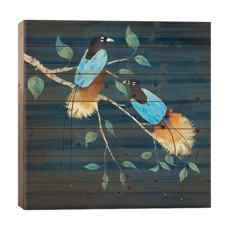 Bird Of Paradise I Print On Wood by SpaceFrog Designs - Multi-Color - 26x26x1.5