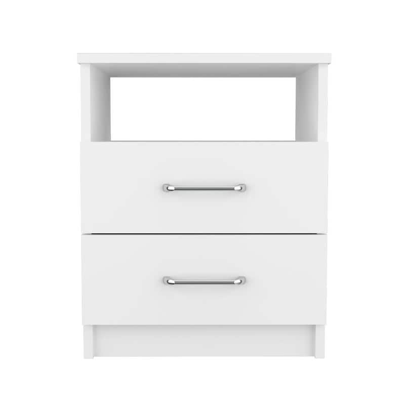 Nightstand 20"H,Two Drawers,Open Shelf,Superior Top,Bed Side Tables with Solid Wood Feet,End Table,for Bedroom,Living Room