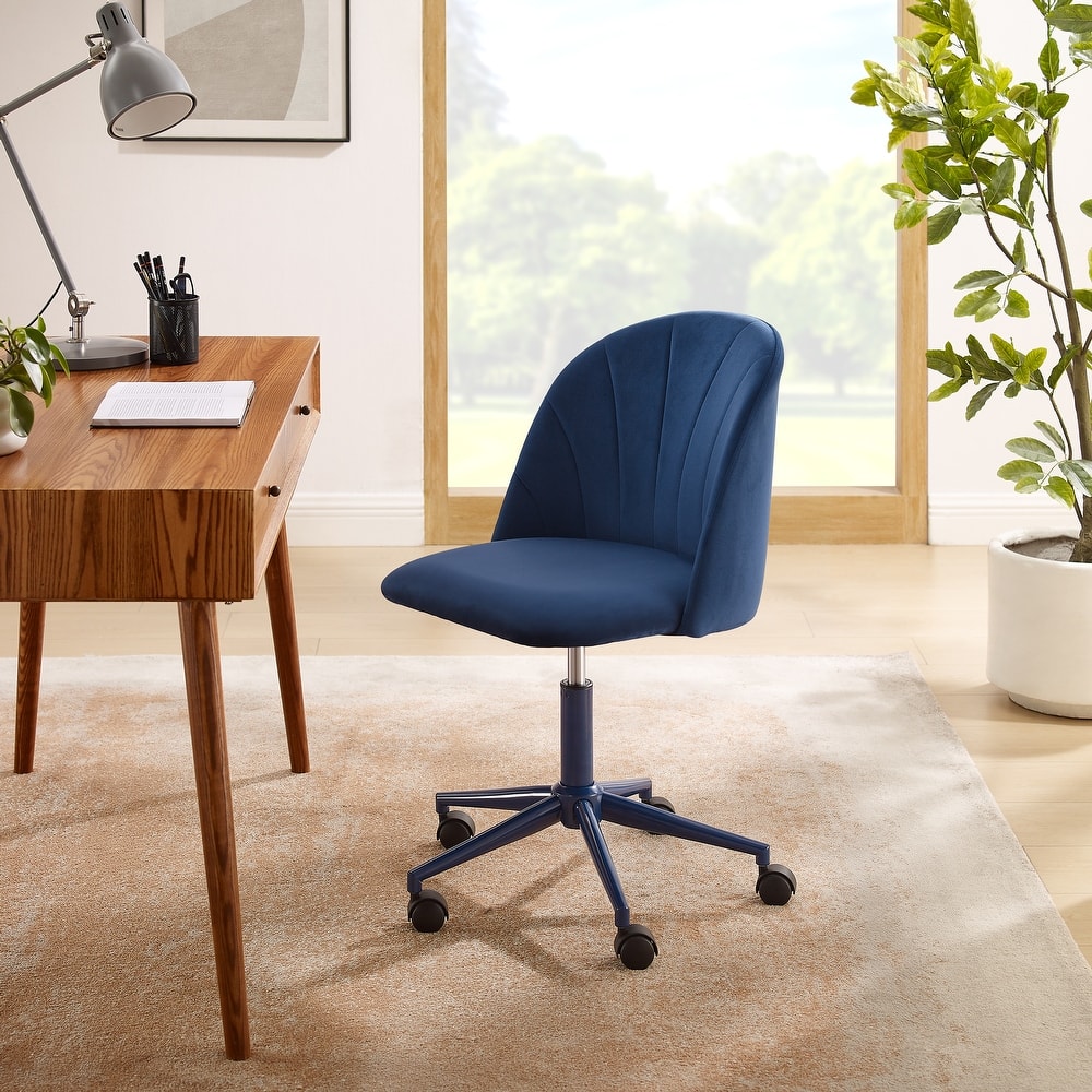 Aubrie Velvet Curved Swivel Desk Chair