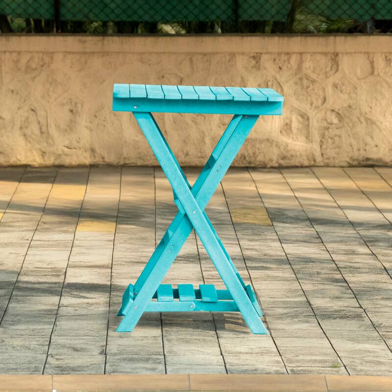 Patagonia Fully Assembled All-Weather Recycled HDPE Outdoor Folding Bar table - Hawaiian Blue