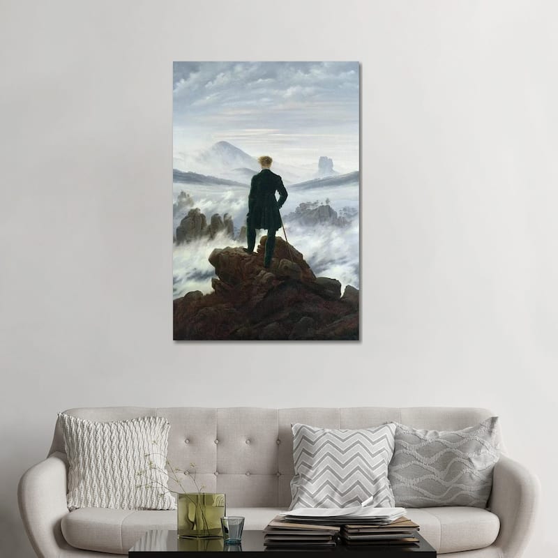iCanvas "The Wanderer above the Sea of Fog, 1818 " by Caspar David Friedrich Canvas Print - 48x32x1.5