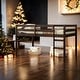 preview thumbnail 1 of 6, Low Height Platform Bed with Strengthened Slats, Wooden Twin size Loft Bed with Ladder,Espresso Espresso - Twin