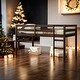 preview thumbnail 2 of 19, Low Height Platform Bed with Strengthened Slats, Wooden Twin size Loft Bed with Ladder