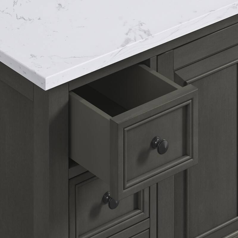 Thompson 48 in. Single Sink Bathroom Vanity with Engineered Stone Top - 49"W x 22"D x 35"H