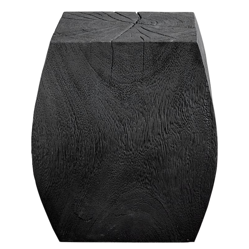 Uttermost Grove Black Wooden Accent Stool - 15 W X 17 H X 15 D (in)