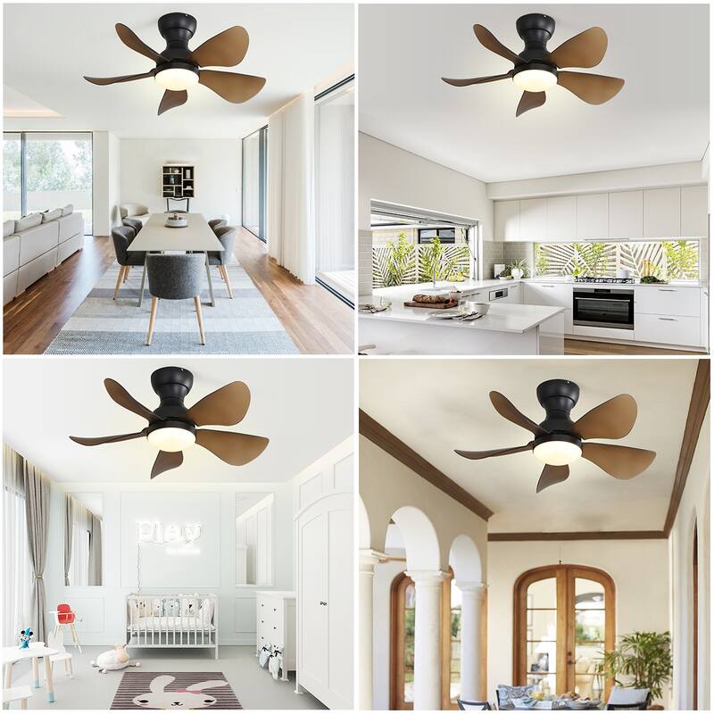 29 Inch Modern Ceiling Fans w/Lights and Remote Bedroom Flush Mount Ceiling Fan - 29 inch