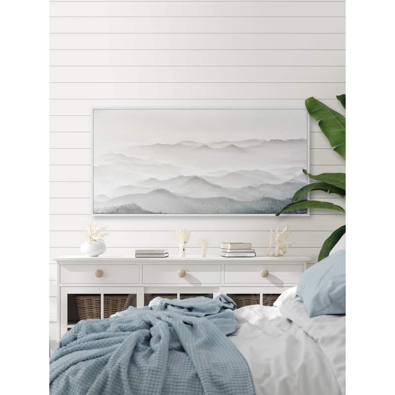 White Mountains Floater Framed Print on Canvas