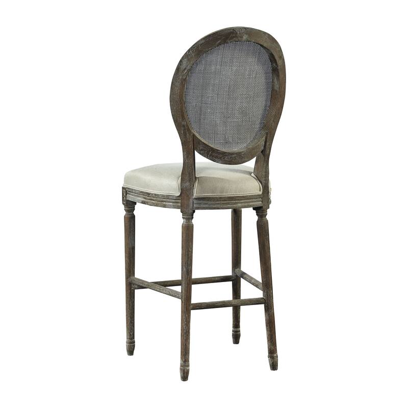 Chapelle Traditional Rattan Portrait Back Bar Stool - 30-inch Seat