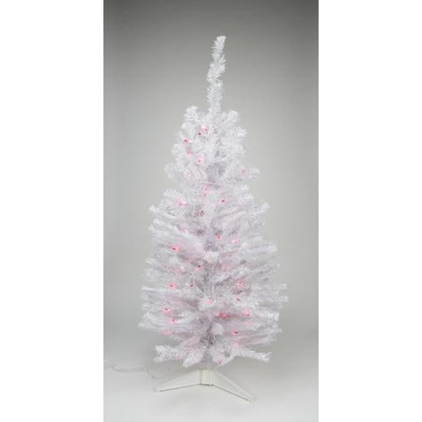 2 X 12 Pre Lit Slim White Tinsel Artificial Christmas Tree Pink 2 X 12 Pre Lit Slim White Tinsel Artificial Christmas Tree Pink