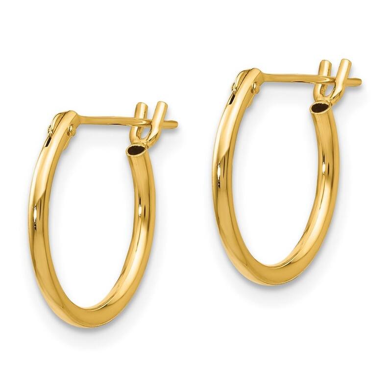 Curata 14k Yellow Gold Polished 1.25x12mm Half Hoop Earrings