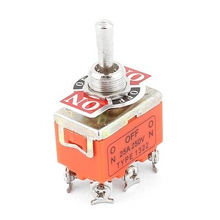 ON-OFF-ON DPDT 6 Pin Terminals Latching Toggle Switch AC 250V 25A - Bed ...