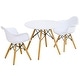 preview thumbnail 1 of 3, 3 Piece Kids Modern Round Table Chair Set - 23.5" x 23.5" x 20" (L x W x H) White
