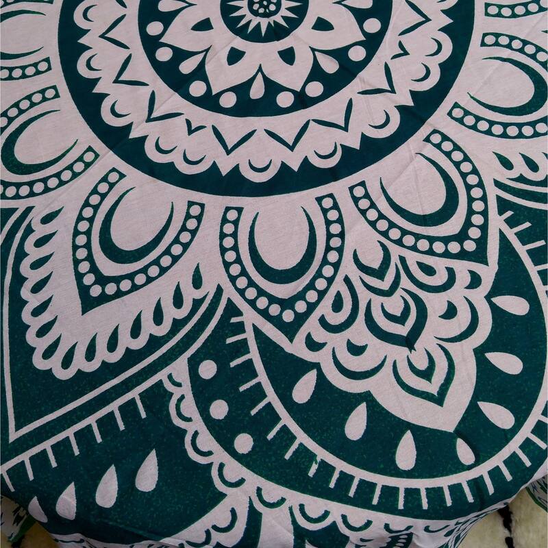 Cotton Floral Heart Medallion Tablecloth Round - 81 inches