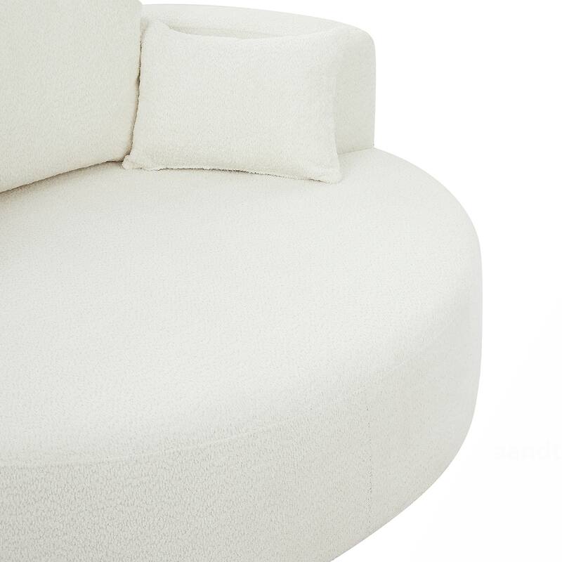 Swivel Barrel Chair with 3 Pillows