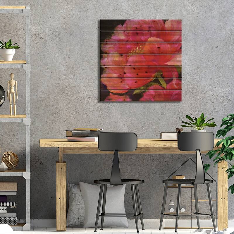 Hot Pink Print On Wood by Nel Whatmore - Multi-Color