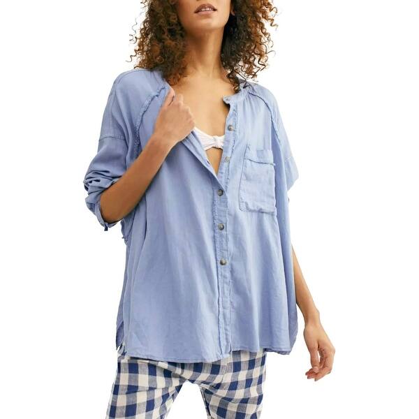 Shop Free People Women S Shirt Blue Size Small S Keep It Simple