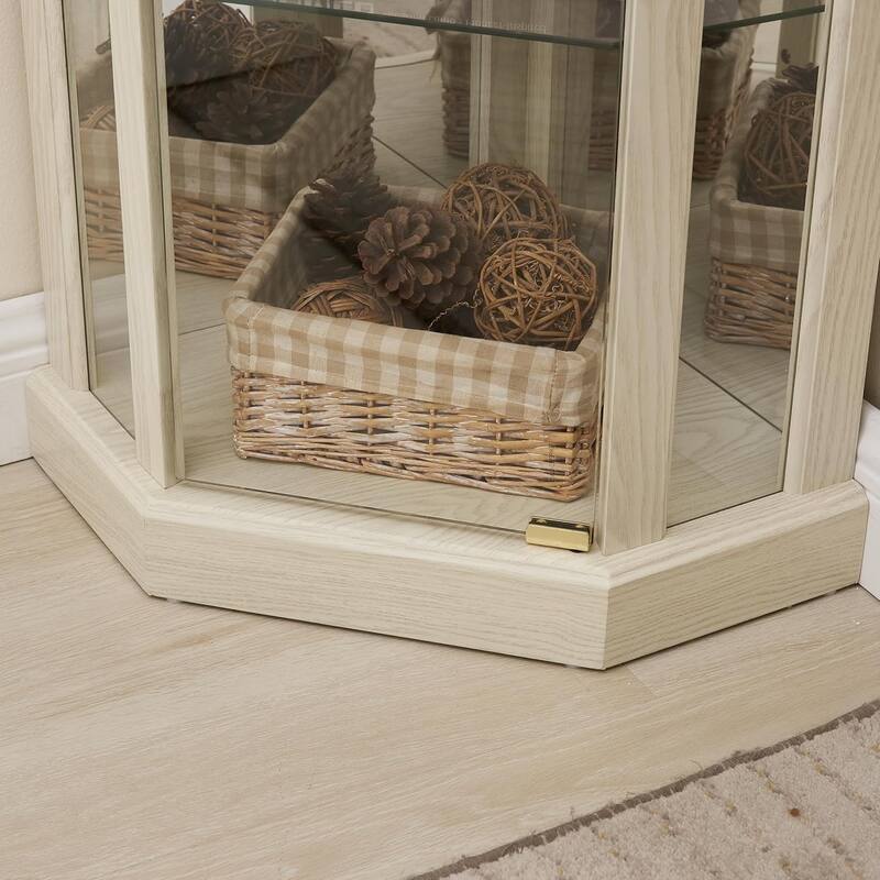 Roomfitters Glass Display Cabinet, Corner Display Case for Living Room, Antique Collection