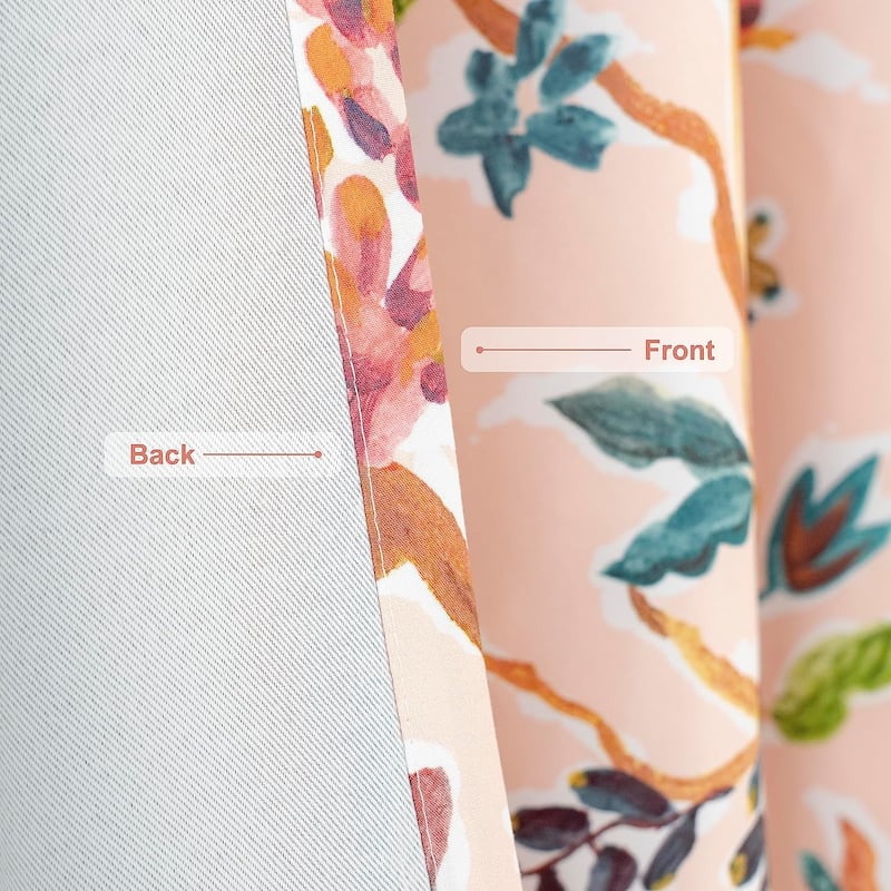 DriftAway Lauren Colorful Watercolor Tree Pattern Blackout Lined Grommet Window Curtain - 52" Width X 102" Length