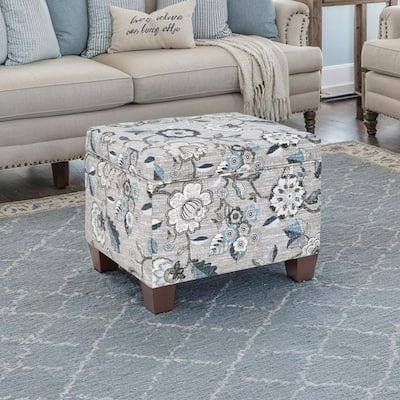 Compact Upholstered Storage Ottoman with Comfortable Seating and Concealed Storage for Bedroom or Office