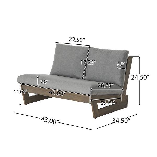Sherwood Outdoor Acacia Wood Loveseat by Christopher Knight Home Bed