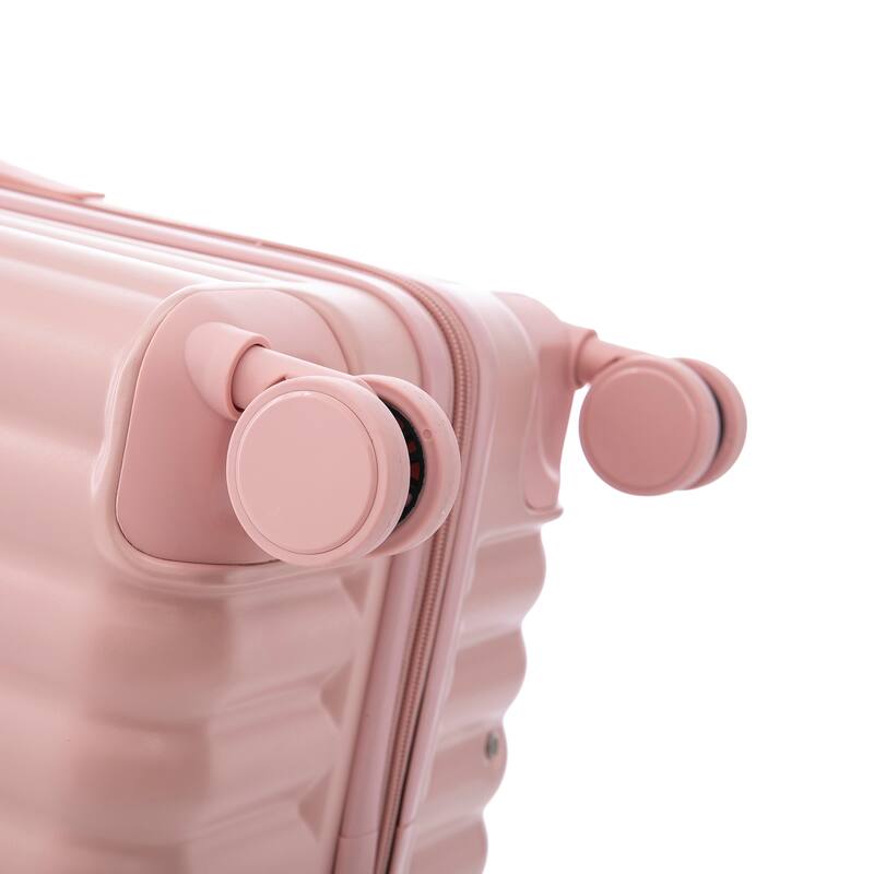 Three pcs/set in ABS Spinner Wheel Luggage with Cup Holder & USB Port & Phone Holder