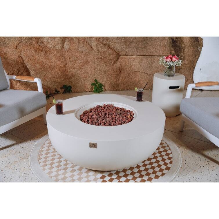 Eclipse 44" Round Outdoor Fire Pit Table by AMS Fireplace