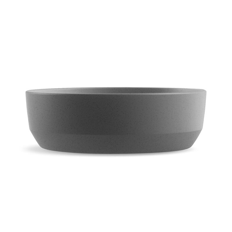 Abode Homewares Bevel Wheat Straw Pet Bowl - Set of 2 - Large - Gray