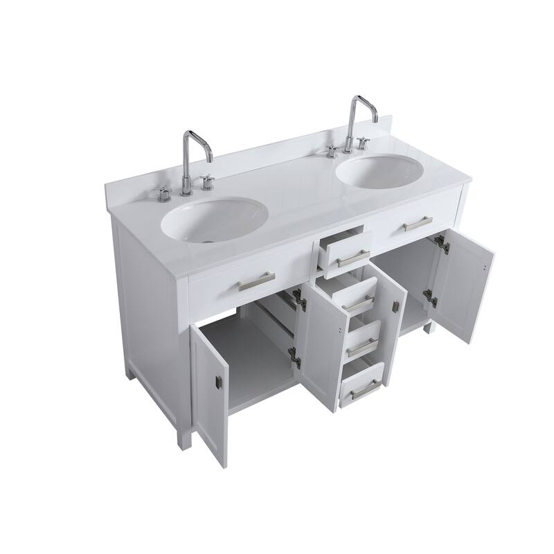 London 60" Double Sink Vanity Base Only