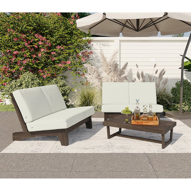 6-Piece Patio Set Solid Wooden Outdoor Sofa