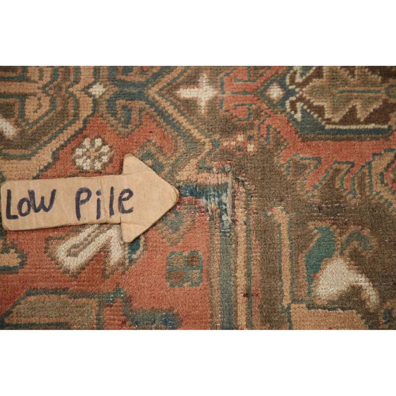 Hand Knotted Oriental 100% Wool Carpet Traditional Medallion Coral Heriz Area Rug - 10' 6'' X 7' 6''