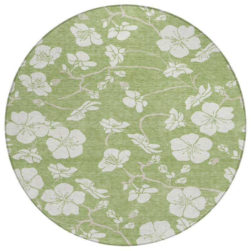 HomeRoots Floral Transitional Rectangle Outdoor Rug
