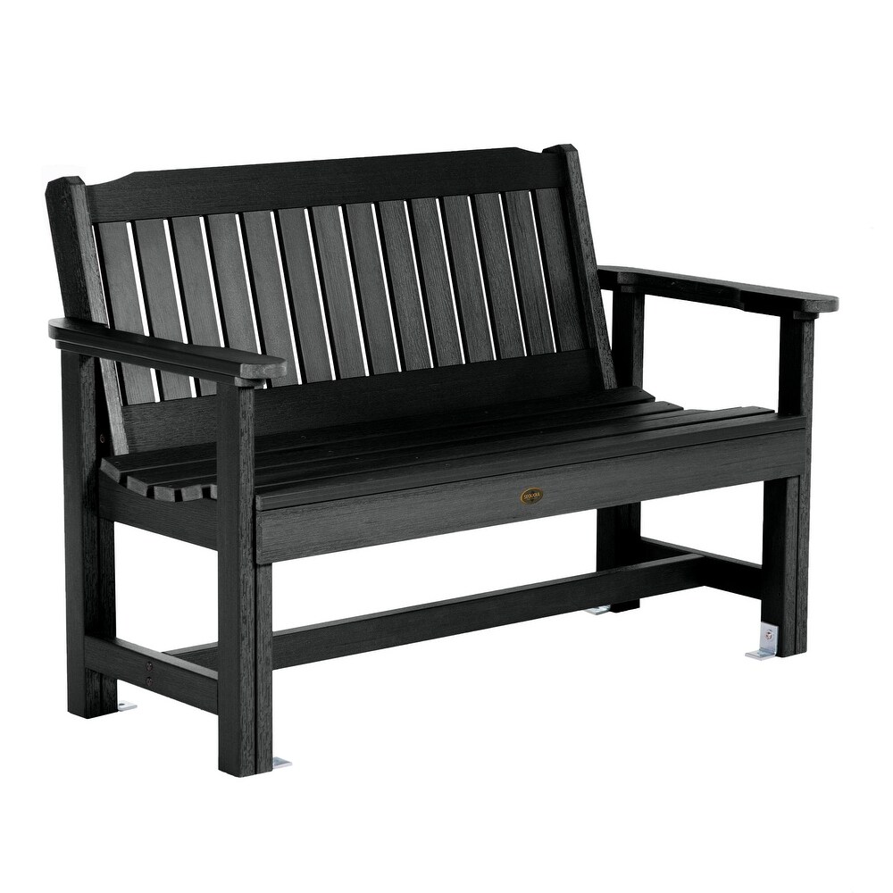 Black store outdoor bench
