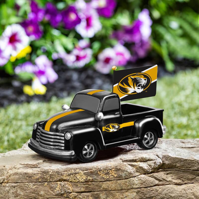 NCAA Rally Truck Garden Statue with Team Flag - University of Missouri