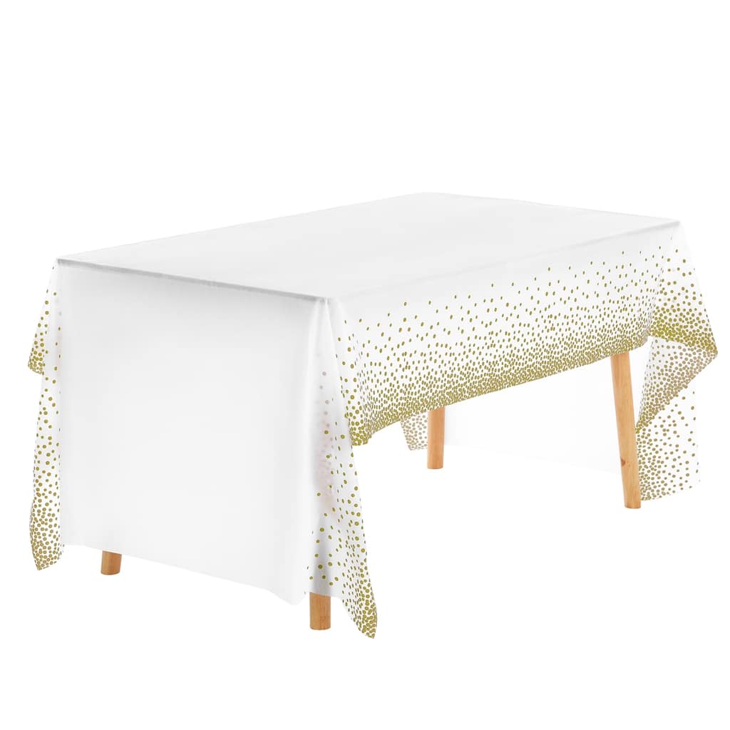 6Pcs Tablecloth Disposable Plastic Rectangle Table Cover Printed Domes - 54x108inch