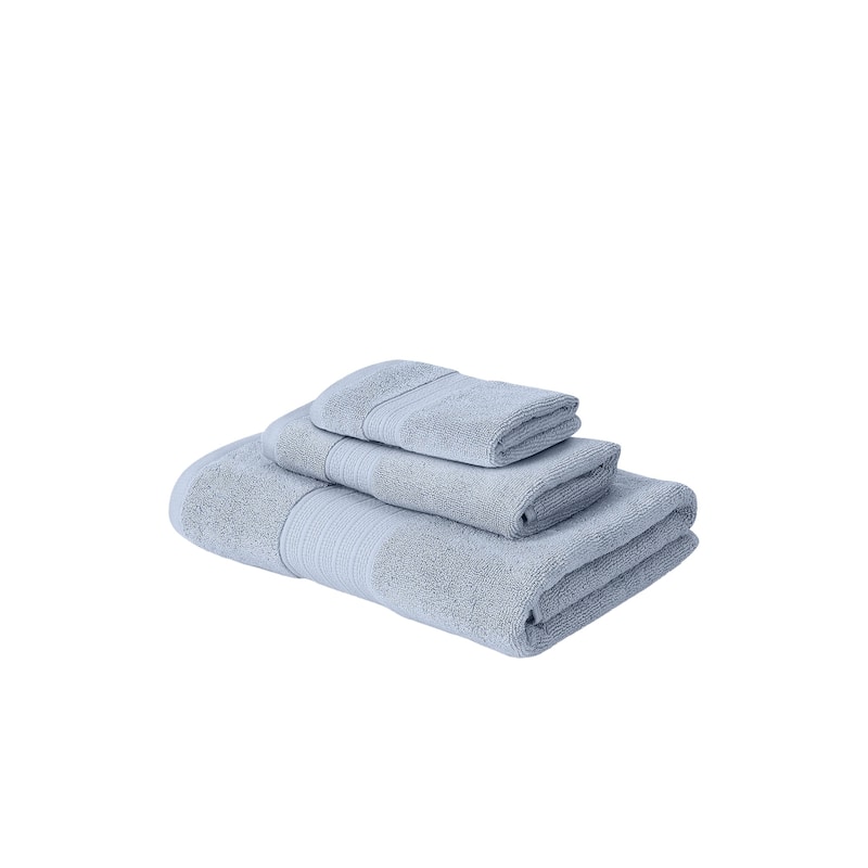 Modern Threads 6-Piece Jacquard Border Towel Set Allie - 100% Cotton, Bath, Hand & Washcloths - Elegant Floral Border