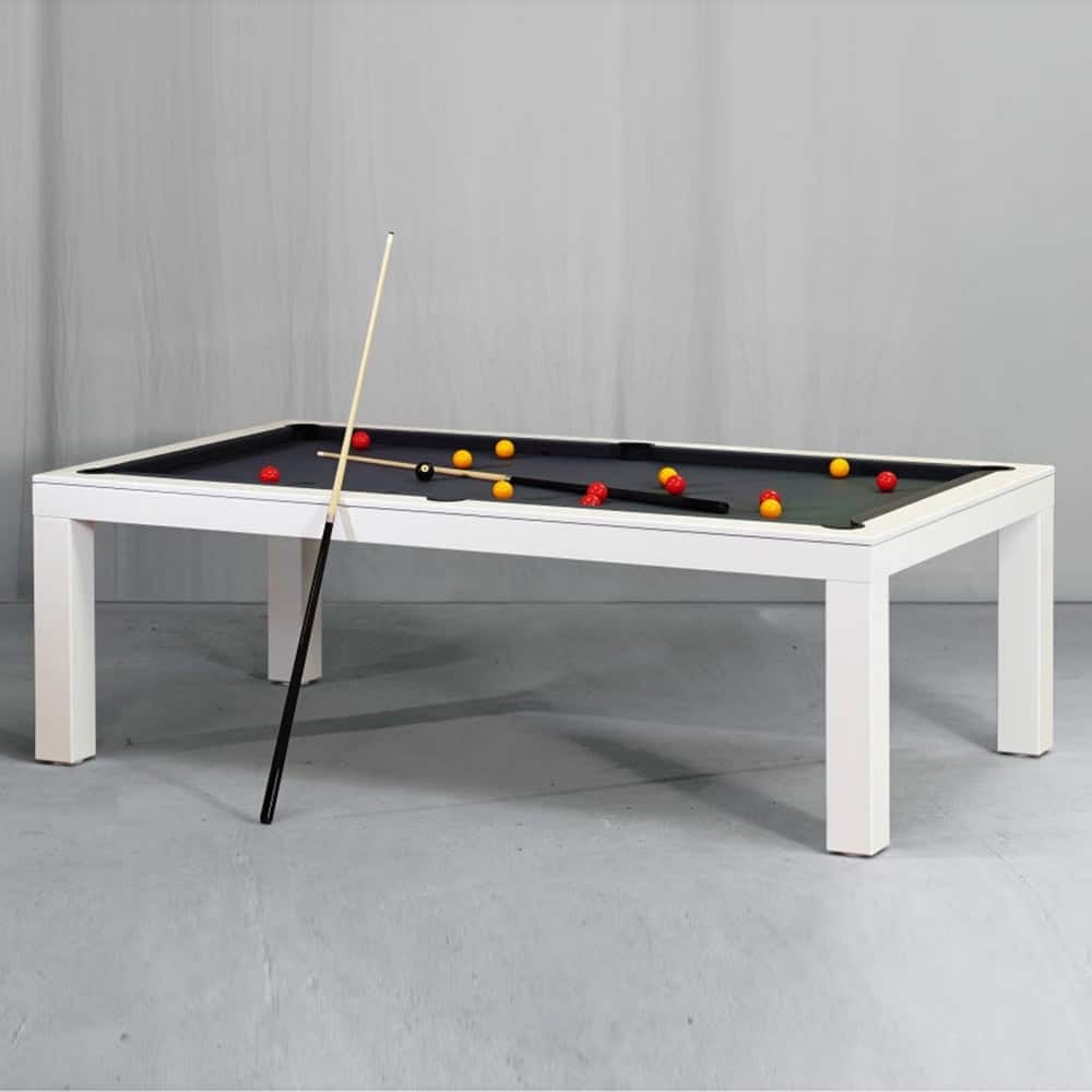White Billiards Alpha Modern Slate Dining Top Pool Table