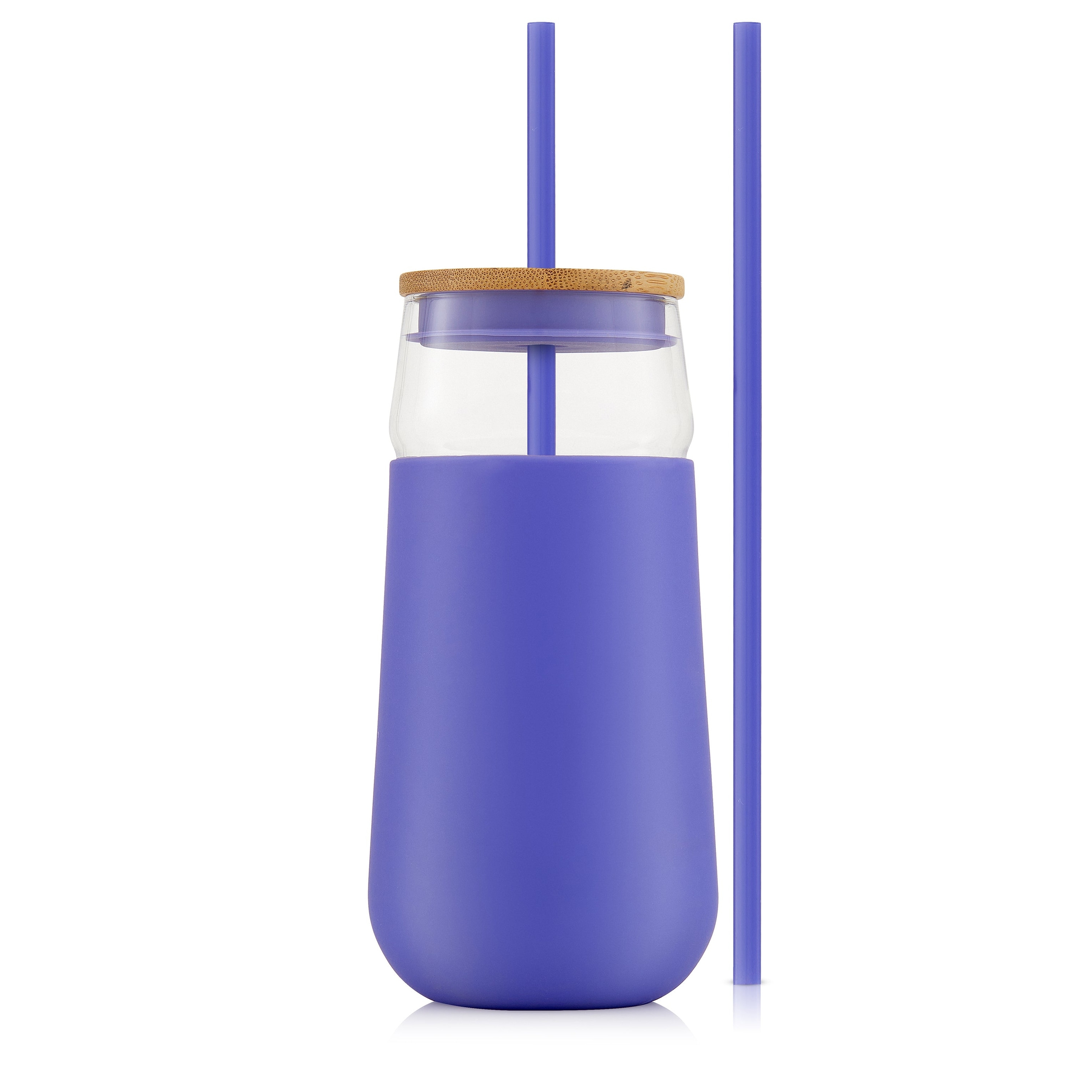 JoyJolt 12oz Vacuum Insulated Stemless Wine Tumbler with Lid ,Blue