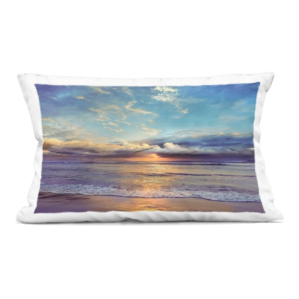 Stupell Sun Rays on Beach Shore Decorative Printed Throw Pillow Design by Mike Calascibetta