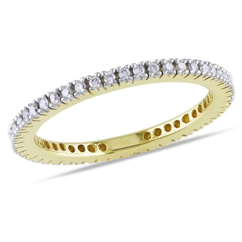 Miadora 1/3ct TDW Diamond Eternity Ring in 14k Yellow Gold