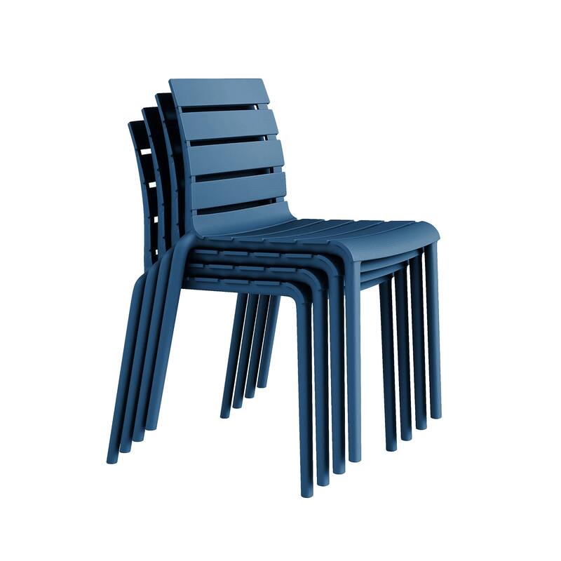 Rylan Set of 4 Stackable Dining Chairs, Indoor/Outoor
