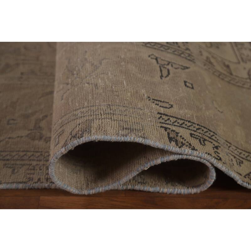 Hand Knotted Oriental 100% Wool Carpet Traditional Floral Beige & Ivories Tabriz Area Rug - 12' 6'' X 9' 6''