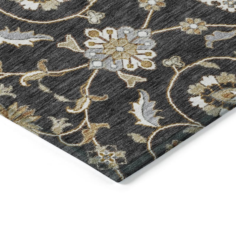 Machine Washable Indoor/ Outdoor Traditional KashanChantille Rug