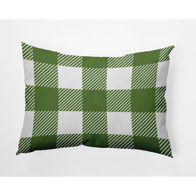 Buffalo Plaid Indoor/Outdoor Throw Pillow - Scallion - 14" x 20"