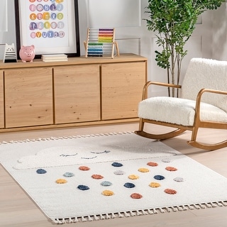 Nuloom Marleigh Raindrop High-Low Kids Tasseled Area Rug