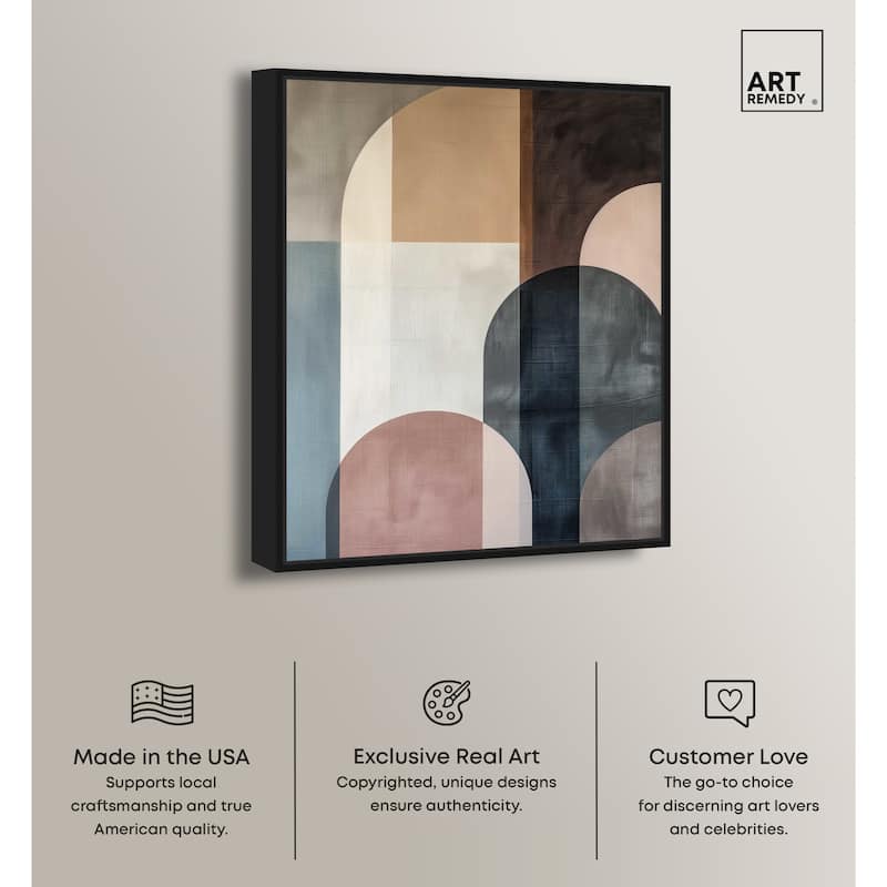 Art Remedy Lost In Transformation Framed Abstract Shapes 1 Piece Canvas Wall Art